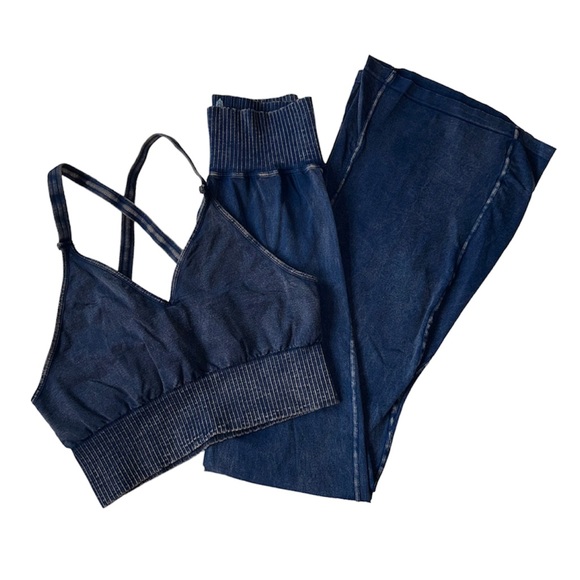 Free People Pants - Free People Movement Good Karma Matching Set, Deepest Navy